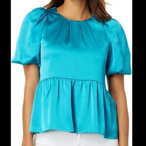 Lilly Pulitzer Size 6 Blue Rhapsody Blakelynn Elbow Sleeve Blouse Quiet Luxury